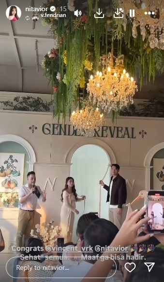 9 Potret meriah gender reveal anak pertama Nita Vior dan Vincent, spill nama calon buah hatinya