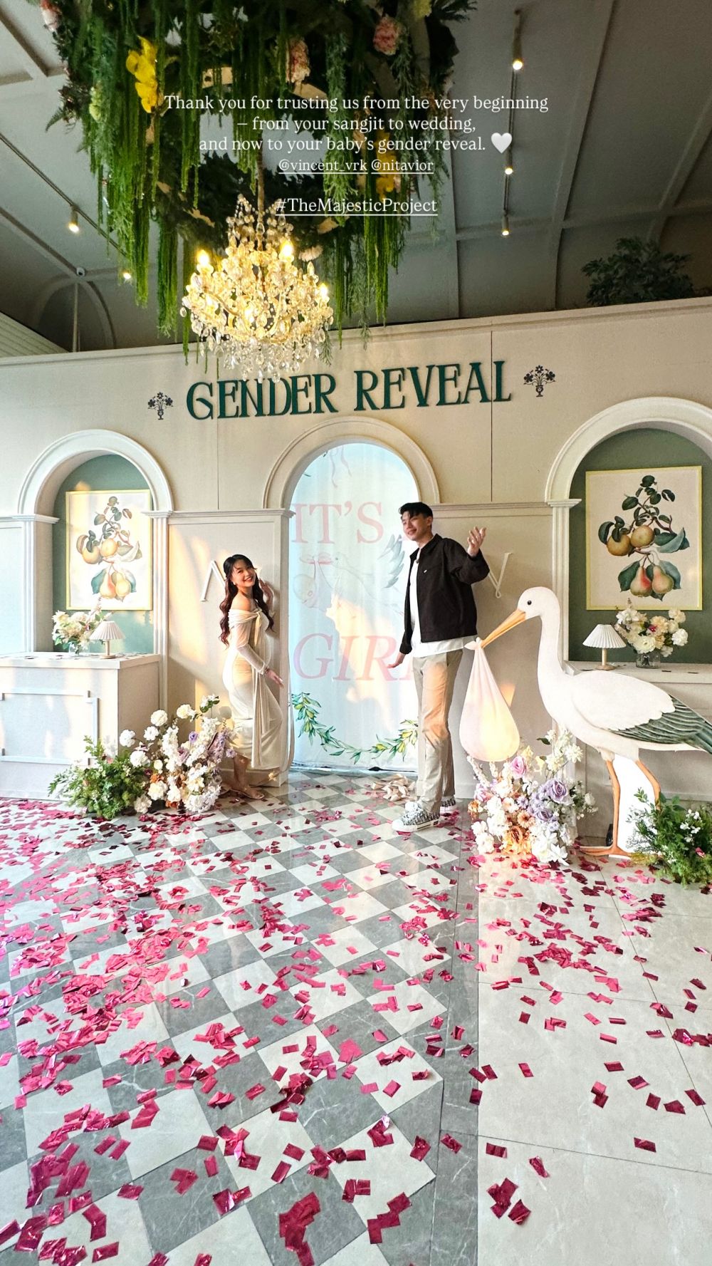 9 Potret meriah gender reveal anak pertama Nita Vior dan Vincent, spill nama calon buah hatinya