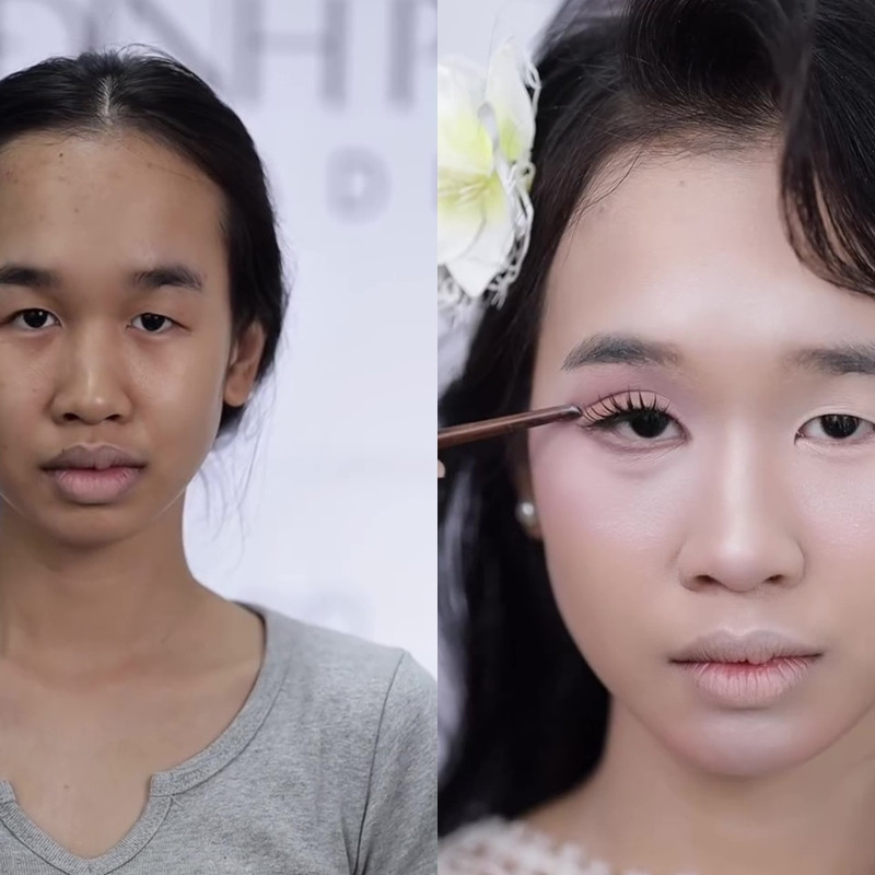 Kerap jadi tantangan, MUA ini ubah mata kecil jadi lebar dengan Douyin look, hasilnya bikin pangling
