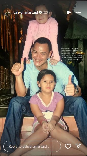 Aaliyah dan Zahwa kenang hari lahir Adjie Massaid dengan cara sederhana, 9 potretnya ini mengharukan
