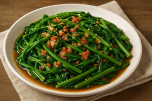 Cara lengkap membuat cah kangkung terasi sempurna yang hijau, renyah, dan nggak menghitam