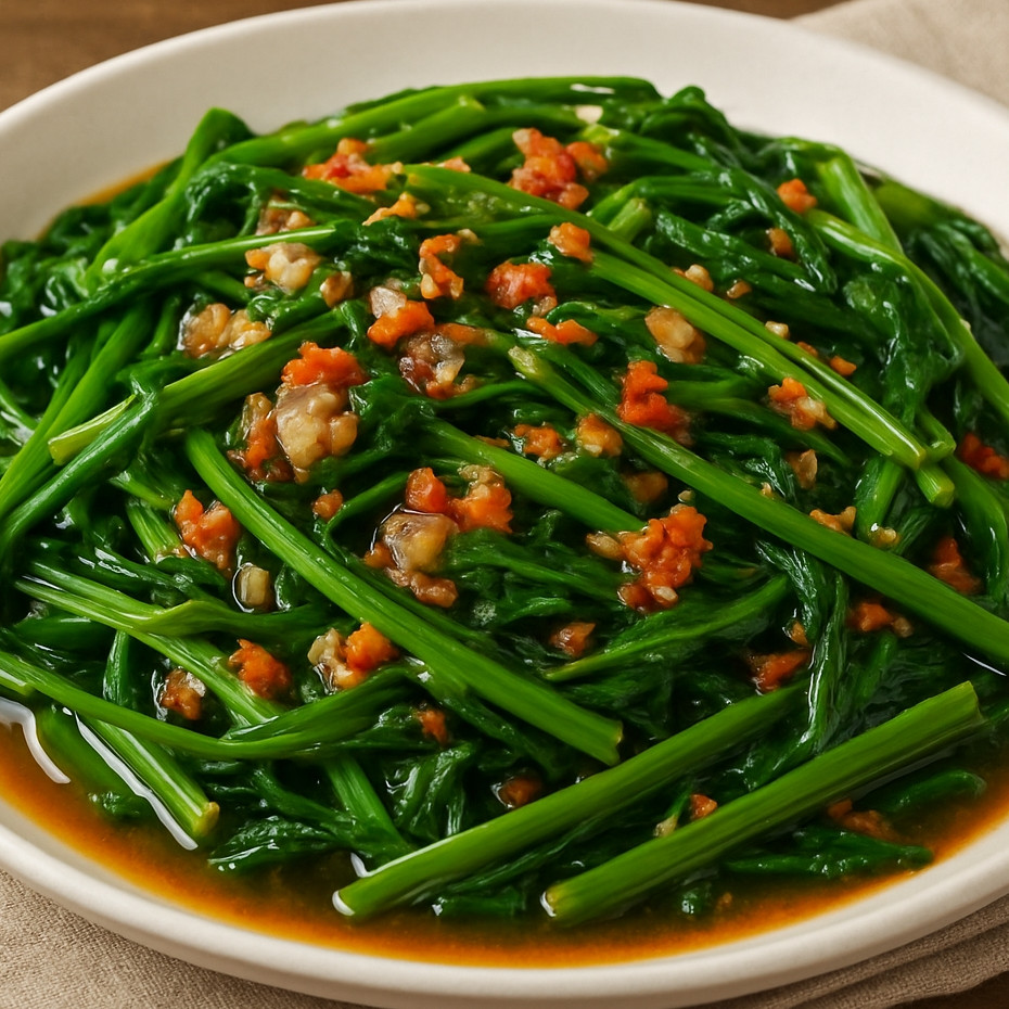 Cara lengkap membuat cah kangkung terasi sempurna yang hijau, renyah, dan nggak menghitam