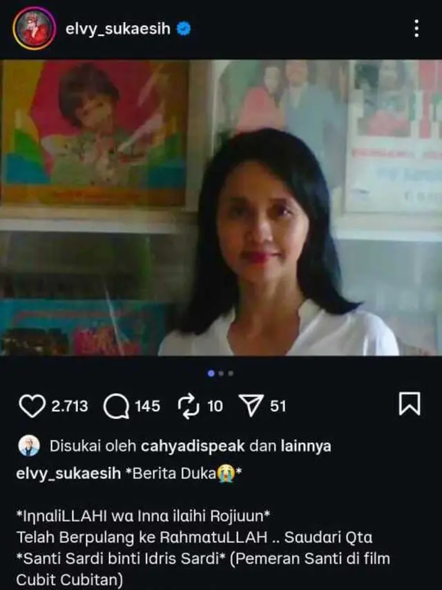 Kakak Lukman Sardi meninggal di usia 56 tahun, sederet foto kenangan Santi Sardi bareng rekan artis