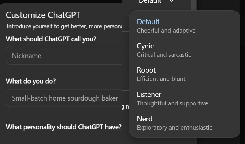 Cara mengatur mood ChatGPT 5, hasil karya bisa jadi bak robot atau kreatif bak seniman kelas atas