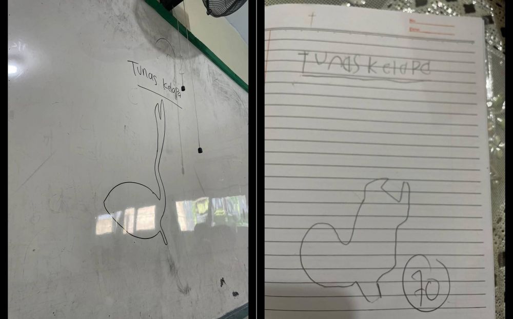 Disuruh gambar tunas kelapa sama ibu guru, 6 potret hasilnya ini bikin bingung kasih nilai