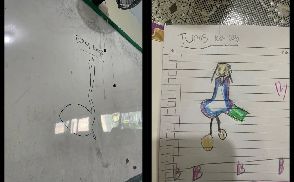 Disuruh gambar tunas kelapa sama ibu guru, 6 potret hasilnya ini bikin bingung kasih nilai