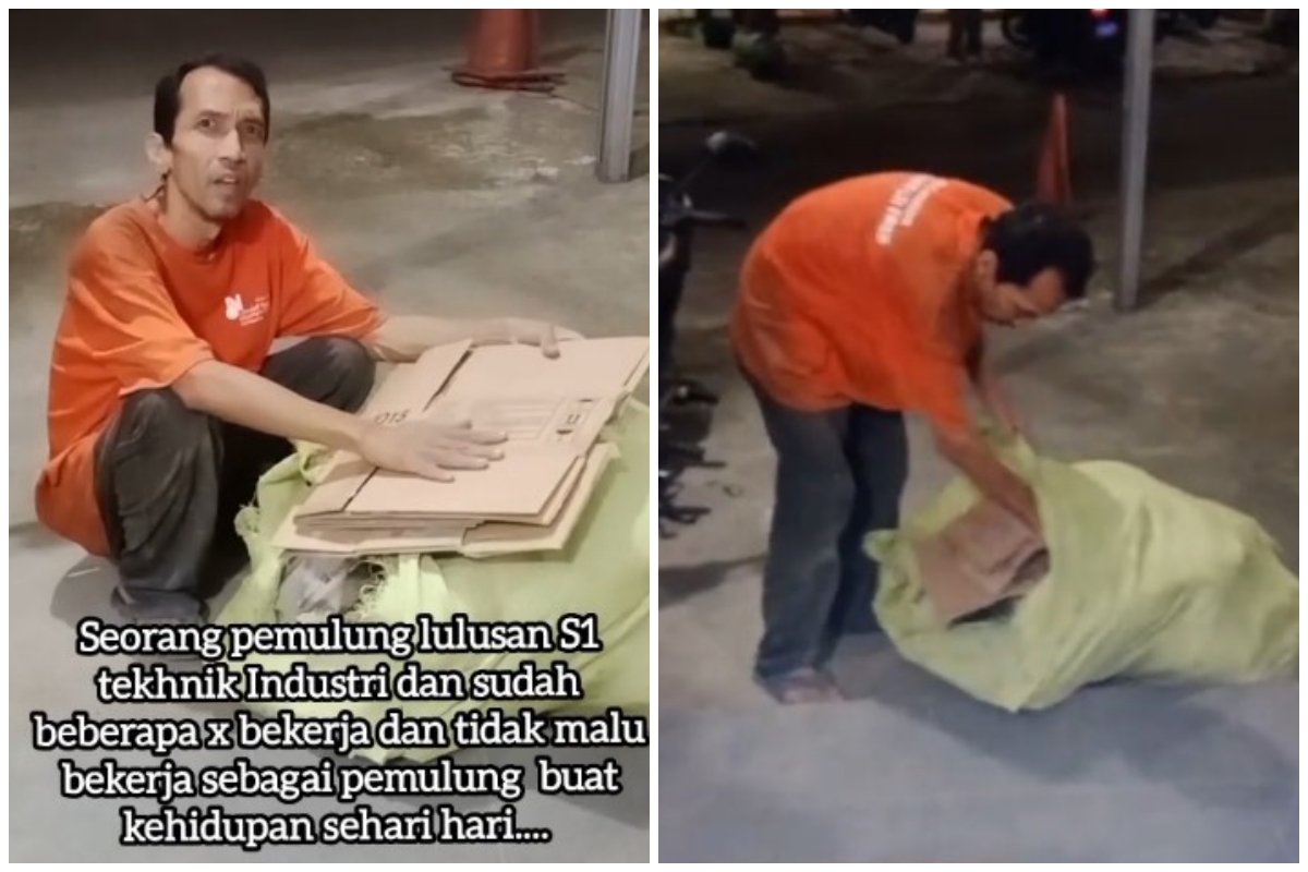 Sulitnya cari kerja di Indonesia, viral pemulung ternyata lulusan S1 teknik industri ini bikin miris