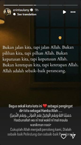 Rumah tangganya dengan Andre Taulany tengah goyah, ini curhatan Erin Taulany di unggahan soal fitnah