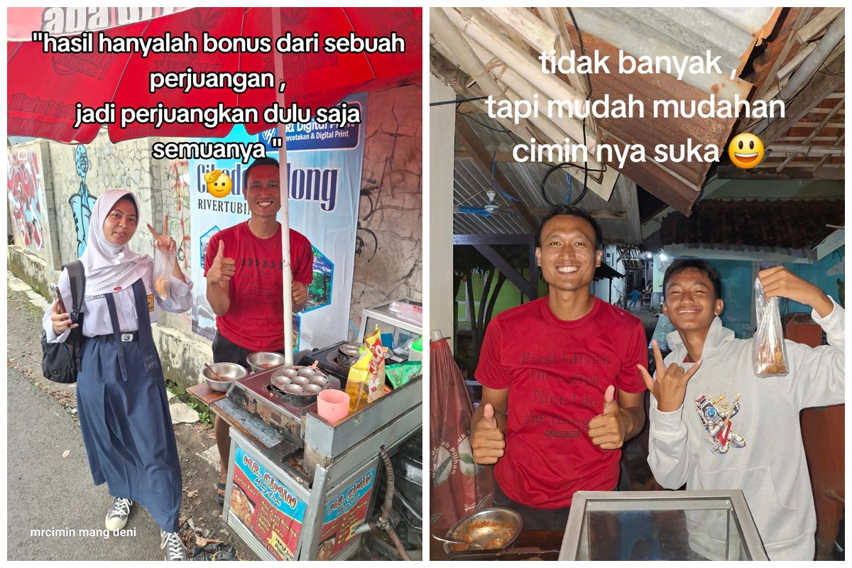 Kisah pedagang jajanan rutin gratiskan dagangannya untuk siswa berprestasi, 7 potretnya bikin salut