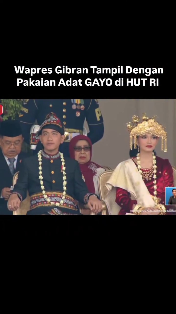 7 Potret Gibran dan Selvi Ananda di upacara HUT RI ke-80, kompak berbusana adat