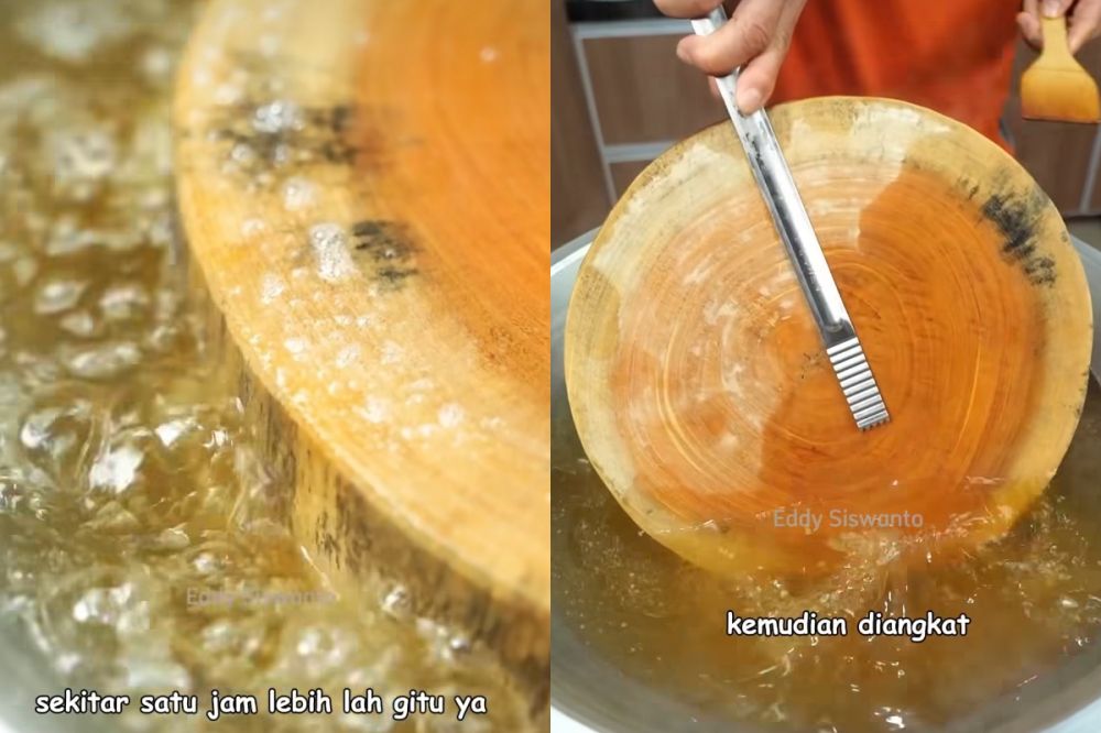 Cara jitu Chef Eddy selamatkan talenan kayu dari jamur dan ancaman lapuk, perhatikan cara rebusnya