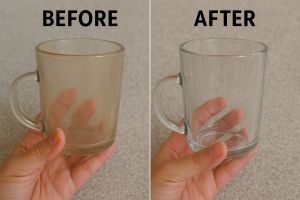 Gelas kaca kusam balik kinclong! Cuma modal baking soda & sabun cuci piring, begini caranya