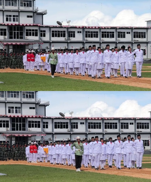 Viral momen epik Paskibraka Papua memapah teman yang nyaris pingsan saat mau kibarkan bendera, respect