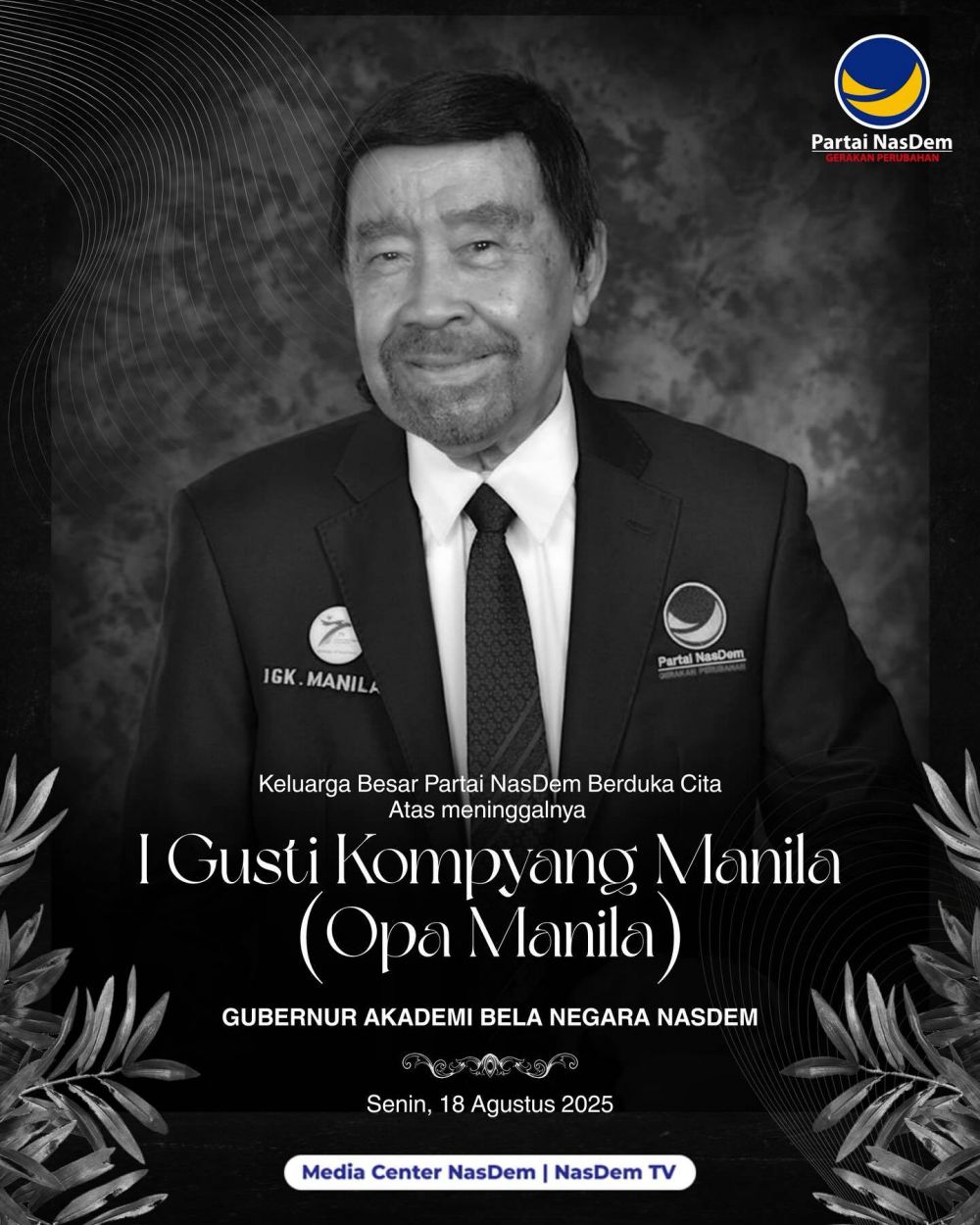 Profil IGK Manila yang meninggal di usia 83 tahun, pernah jadi manajer Timnas Indonesia tahun 1991