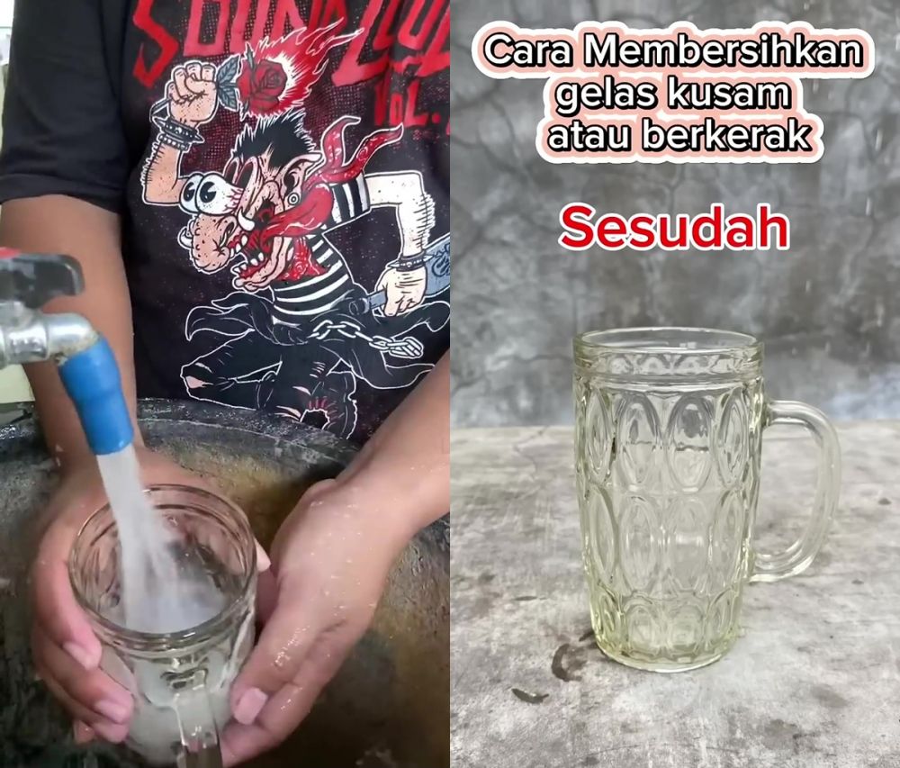 Gelas kaca buram bikin risih? Begini cara mencucinya agar kinclong pakai baking soda dan 1 bahan ini