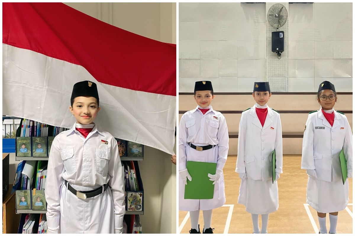 9 Potret Arsy Hermansyah bangga bisa jadi petugas upacara, lokasinya malah bikin salfok