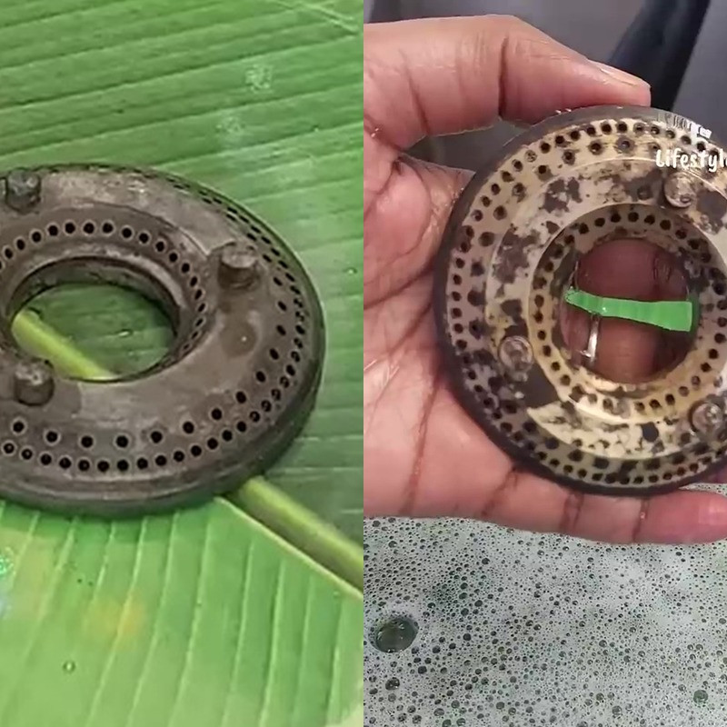 Hasilnya bikin nggak nyangka, ternyata kerak burner kompor gas bisa luntur dengan 2 bahan dapur ini