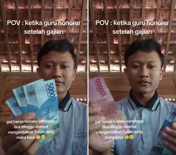 Guru honorer ini tunjukkan gaji sebulan yang langsung habis dalam seminggu, warganet sentil gaji DPR 