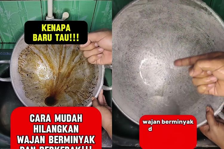 Wajan berminyak jangan cuma dicuci dengan sabun, tambahkan 1 bahan dapur ini agar lebih kesat maksimal