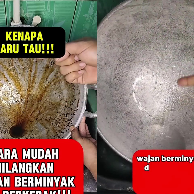 Wajan berminyak jangan cuma dicuci dengan sabun, tambahkan 1 bahan dapur ini agar lebih kesat maksimal