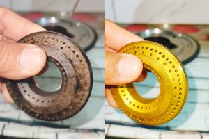 Tak perlu direndam berjam-jam, ini cara ampuh bersihkan kerak hitam burner kompor gas cuma 10 menit