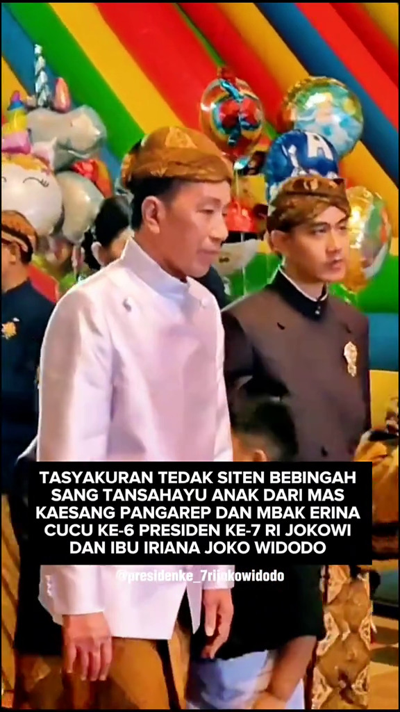 9 Potret prosesi tedak siten Bebingah putri Kaesang dan Erina Gudono, wajah sang anak terungkap