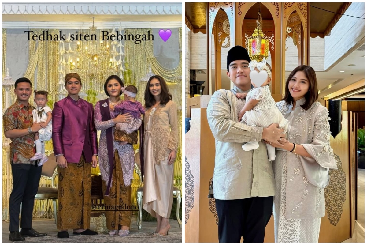 9 Potret prosesi tedak siten Bebingah putri Kaesang dan Erina Gudono, wajah sang anak terungkap