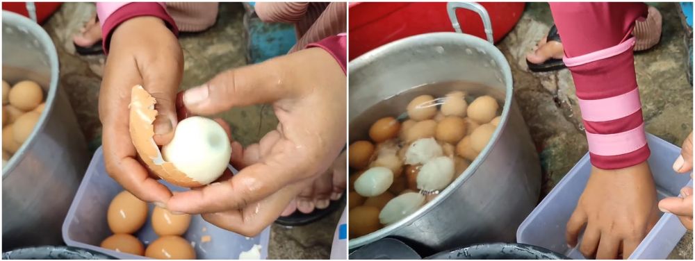 Trik sat set kupas telur rebus dalam jumlah banyak, bikin telur mulus anti gagal