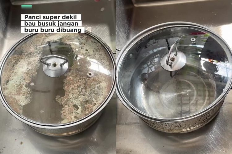 Panci lama jadi super dekil dan bau karena sisa makanan, coba 4 step ini biar bersih wangi lagi