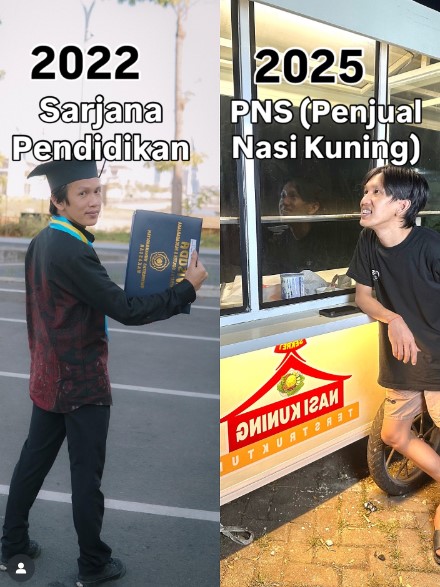 Sarjana tak harus kerja kantoran, sarjana pendidikan ini malah jual nasi kuning, alasannya bikin salut
