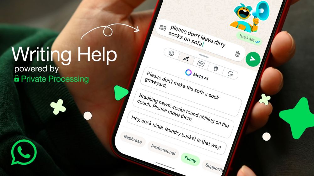Ssst, WhatsApp luncurkan fitur AI yang bikin chat kamu bisa lebih sopan ke dosen dengan cara ini