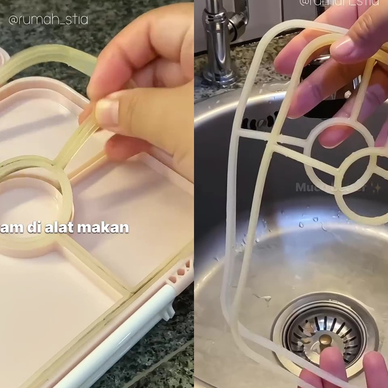 Stop pakai sikat! Cara ini lebih mudah dam ampuh rontokkan jamur hitam di karet kotak makan