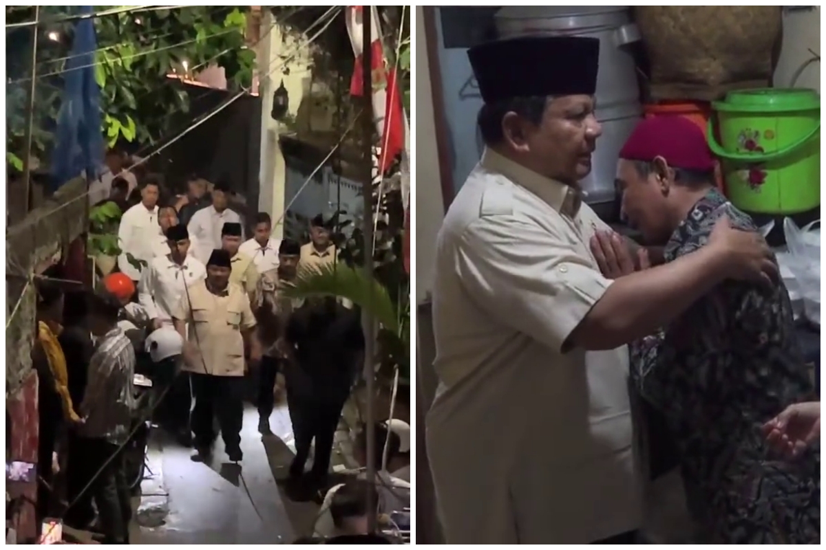 9 Potret Prabowo Subianto temui keluarga Affan Kurniawan, salami dan peluk orang tua mendiang