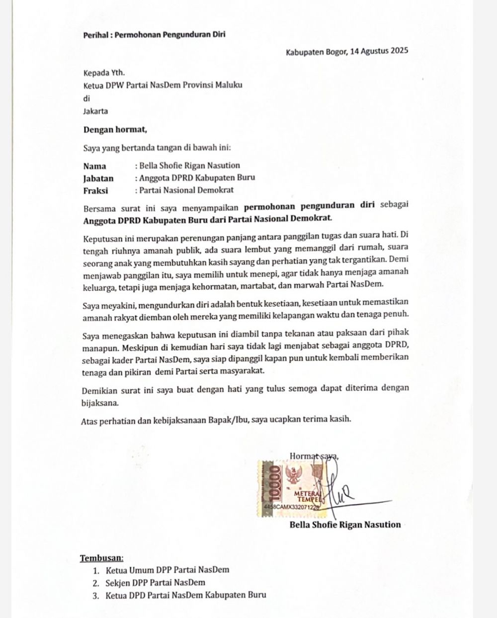 Bella Shofie mundur dari anggota DPRD usai dikritik nggak pernah ngantor, ungkap alasannya