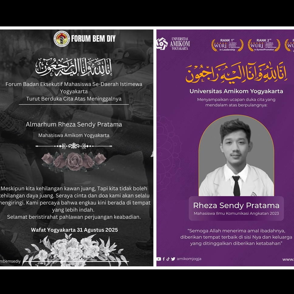 Rheza Sendy Pratama mahasiswa Amikom Jogja meninggal saat demo, Polda DIY siap lakukan proses hukum