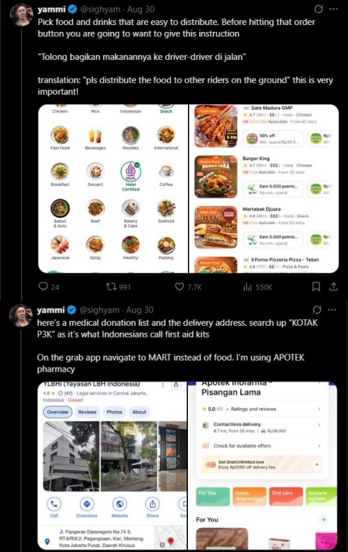 Respect! Aksi solidaritas untuk Indonesia, viral netizen Asia Tenggara pesan makanan untuk driver ojol