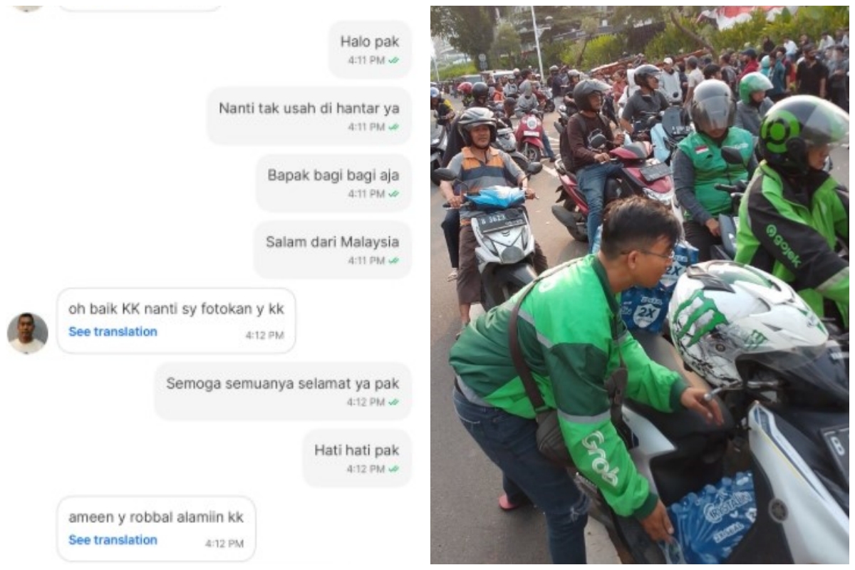 Respect! Aksi solidaritas untuk Indonesia, viral netizen Asia Tenggara pesan makanan untuk driver ojol