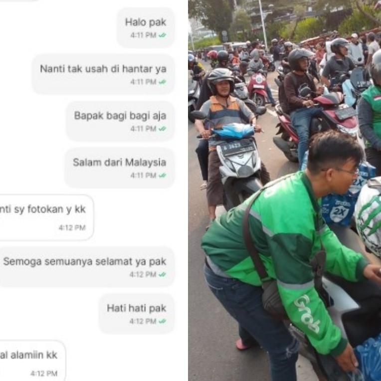 Respect! Aksi solidaritas untuk Indonesia, viral netizen Asia Tenggara pesan makanan untuk driver ojol