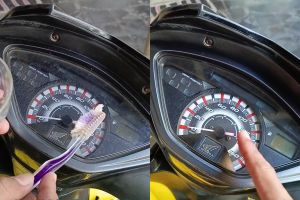 Cuma butuh 30 menit, kaca speedometer kusam dan retak jadi bening lagi bermodal 1 bahan dapur