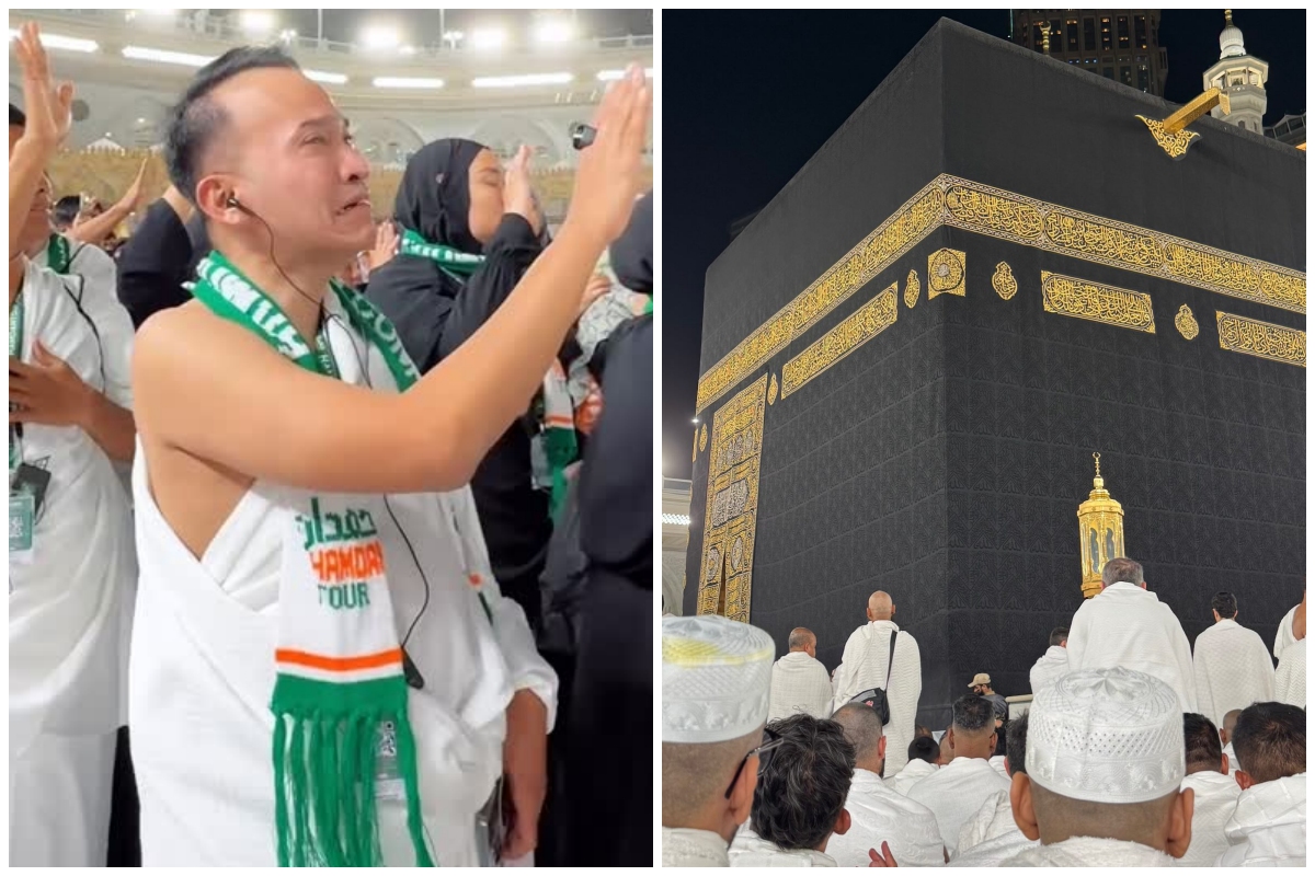 9 Potret Ruben Onsu perdana sampai di Ka'bah, berderai air mata saat cium Hajar Aswad