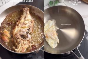 Masih kerap gagal masak di wajan stainless steel karena lengket? Coba trik ini biar masakan tak hancur
