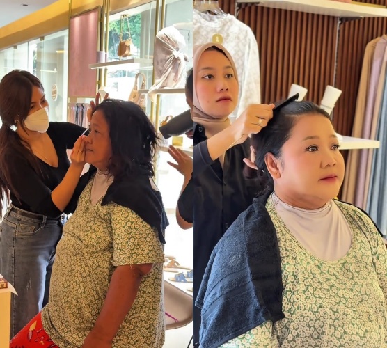 Viral emak-emak berpenampilan lusuh dimakeover, hasilnya manglingi pol jadi kayak sosialita