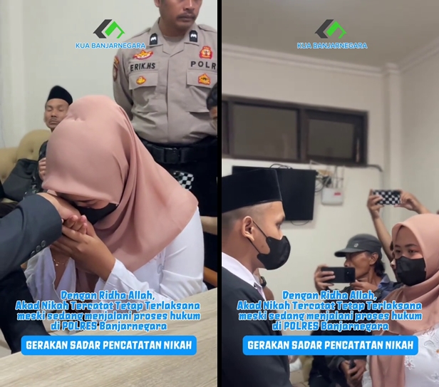 Tahanan ini sah nikahi kekasihnya di kantor polisi dengan mahar Rp200 ribu, tuai pro-kontra