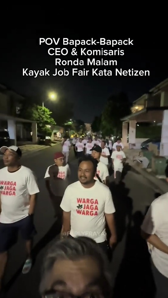 POV bapak-bapak CEO dan komisaris jaga komplek dengan ronda malam, vibesnya bak perkumpulan bisnis