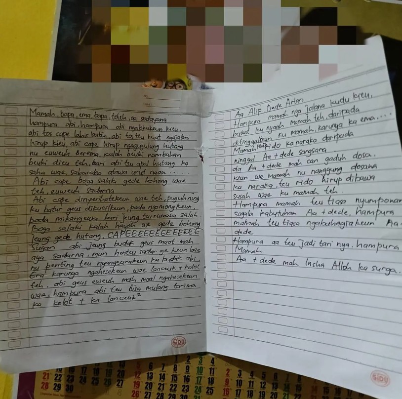 5 Fakta ibu & dua anak di Bandung ditemukan tewas dalam kontrakan, isi surat wasiat lelah lahir batin