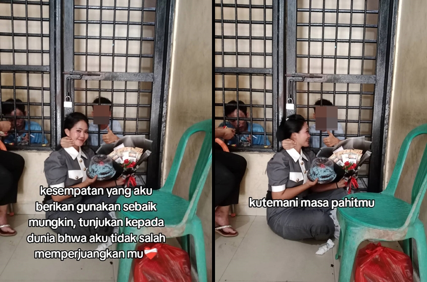 Wanita ini beri kejutan ulang tahun suami di lapas, alasannya tetap bertahan bikin haru