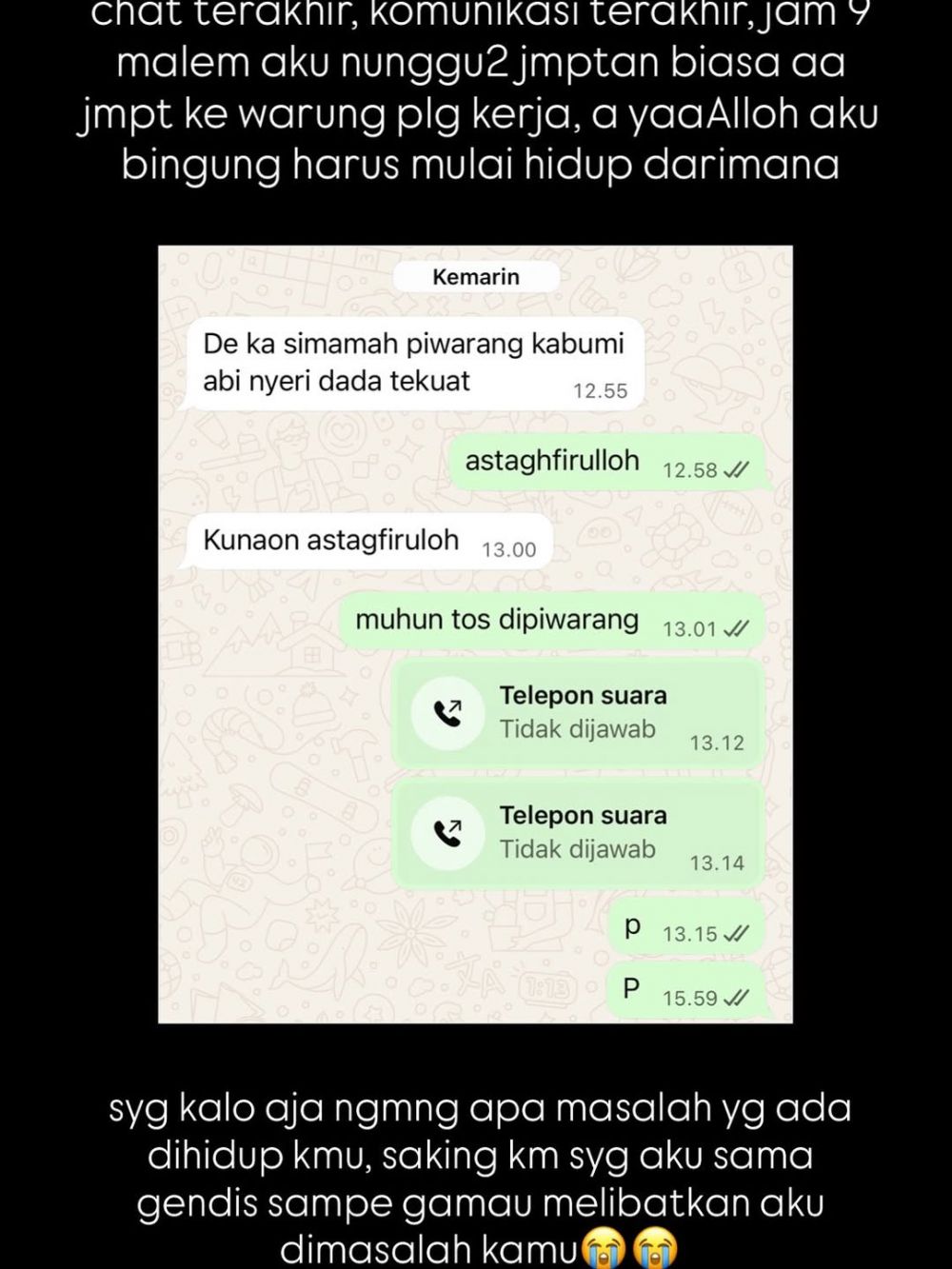 Istri pemeran Encuy di Preman Pensiun bongkar chat suami sebelum meninggal, isinya bikin nyesek