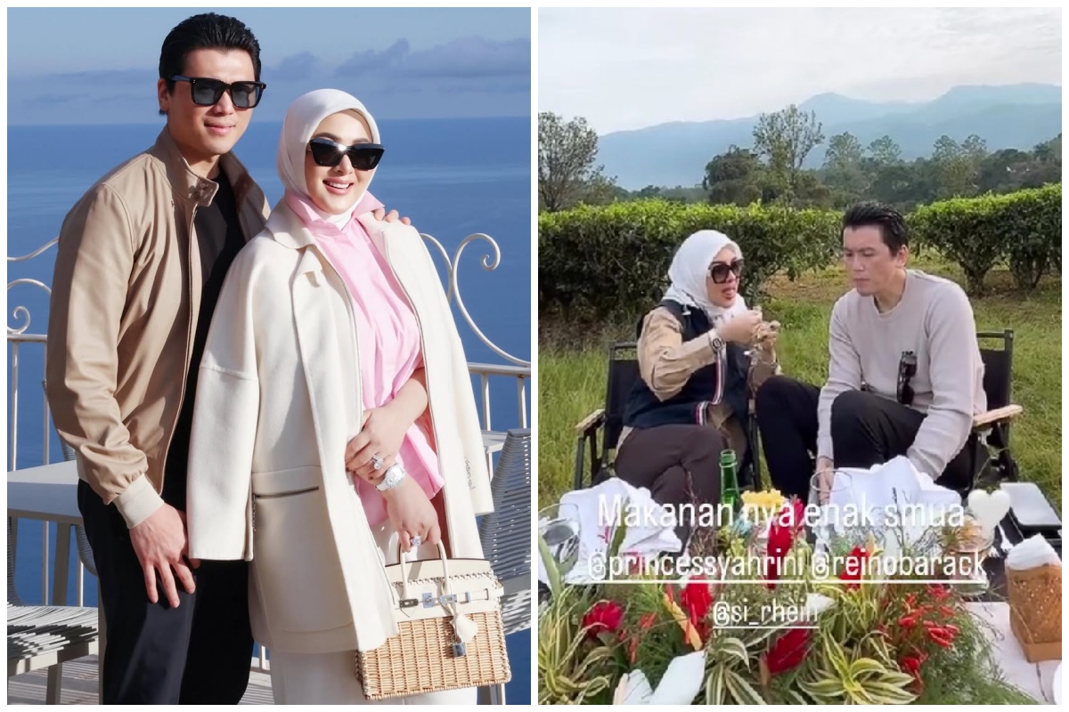 9 Potret piknik cantik di kebun ala Syahrini dan Reino Barack, kemesraannya bak pengantin baru