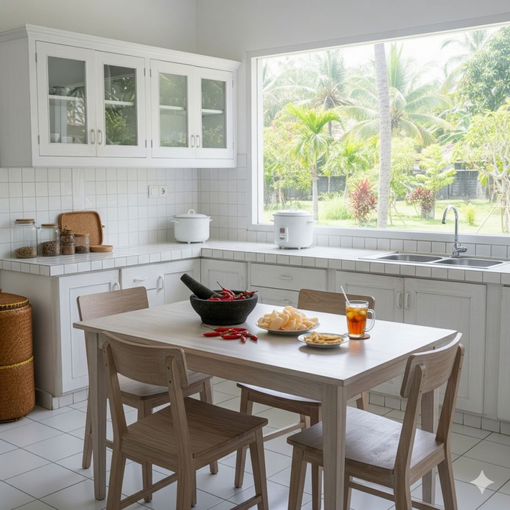 7 Desain dapur terbuka ala pedesaan, bikin rumah sejuk dan masak lebih nyaman