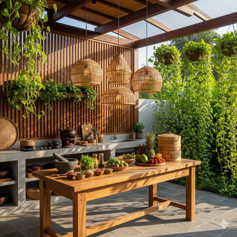 7 Desain dapur terbuka ala pedesaan, bikin rumah sejuk dan masak lebih nyaman